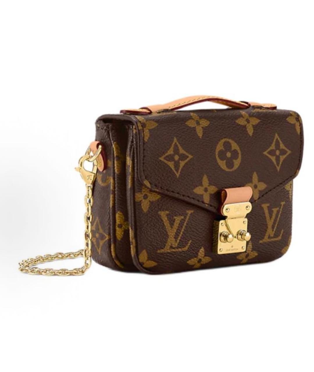 LOUIS VUITTON Коричневая кожаная сумка через плечо, фото 2