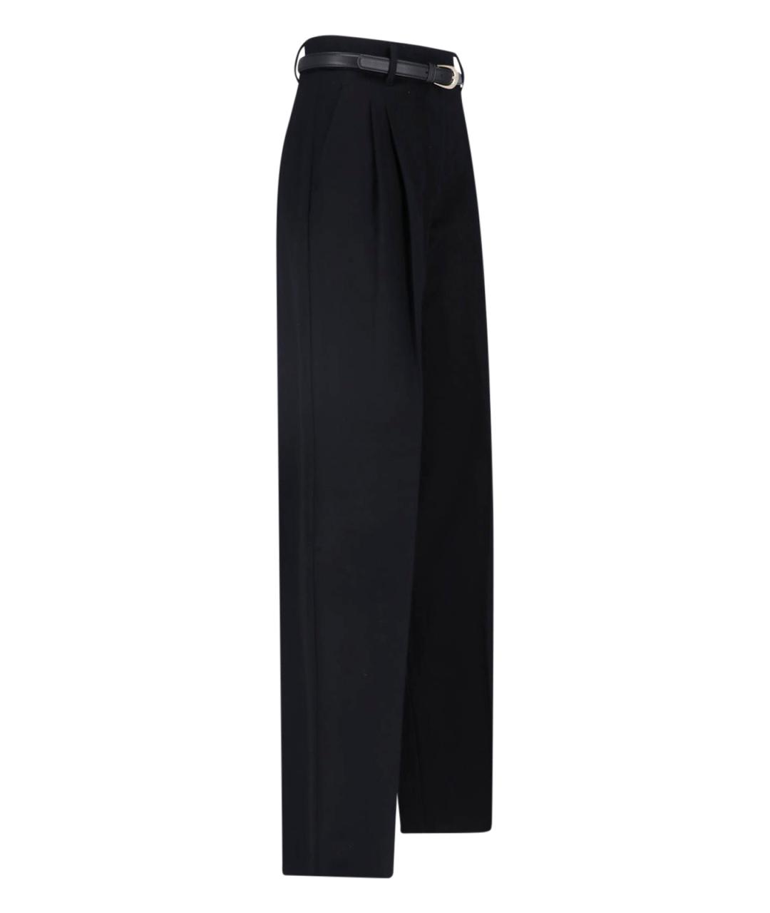 MAX MARA Черные шерстяные прямые брюки, фото 3