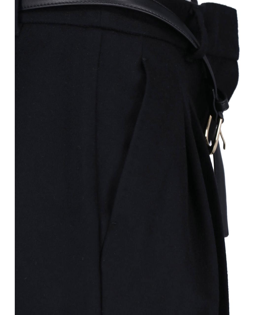 MAX MARA Черные шерстяные прямые брюки, фото 5