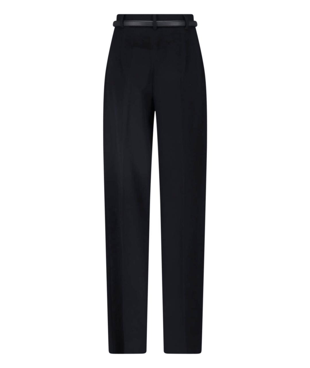 MAX MARA Черные шерстяные прямые брюки, фото 2