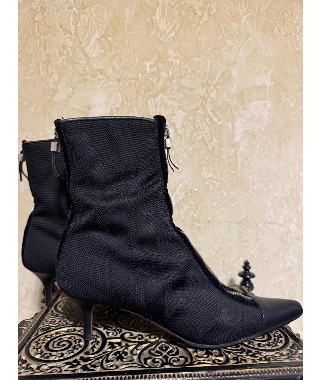 SAINT LAURENT Черные текстильные полусапоги, фото 7