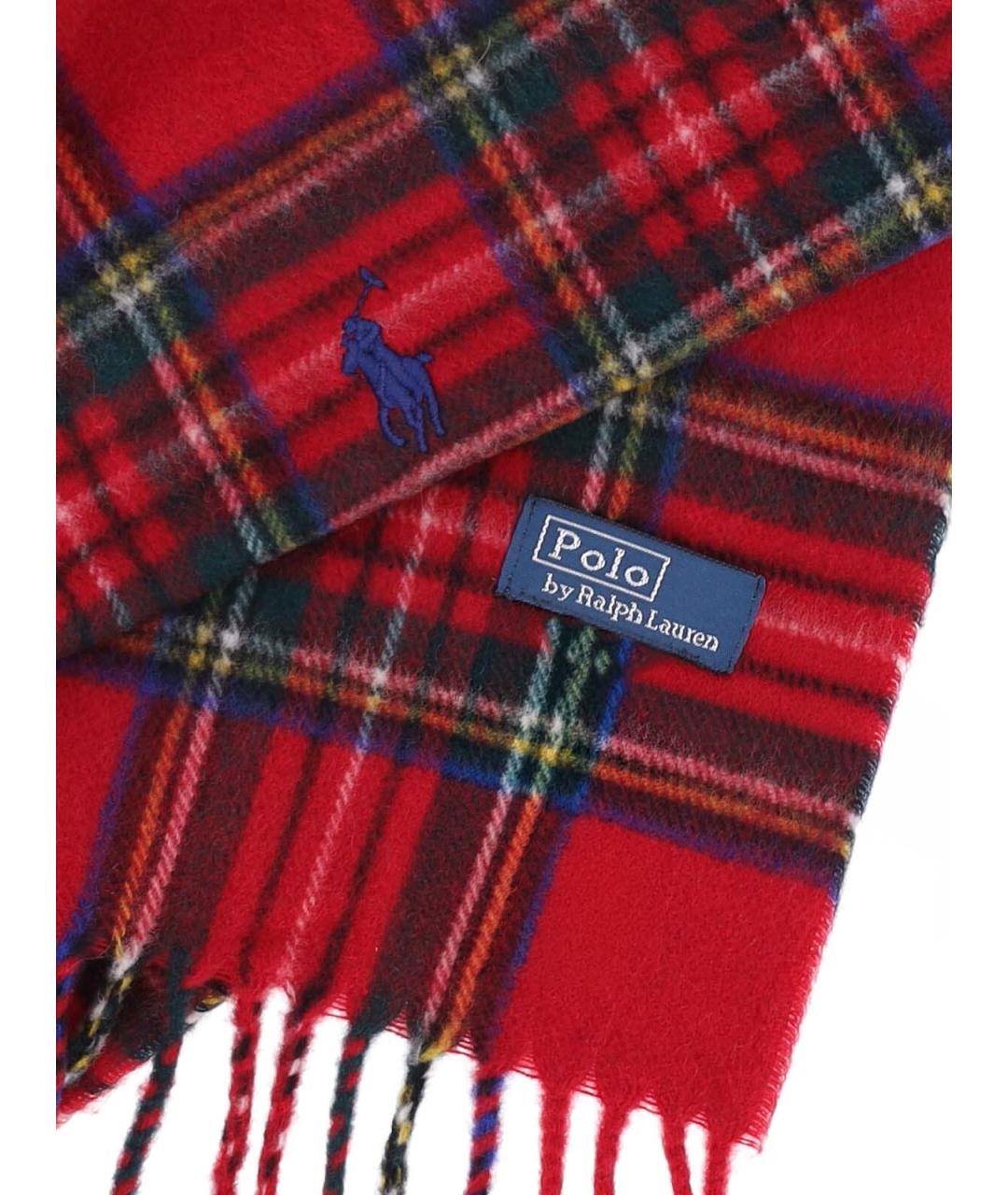 POLO RALPH LAUREN Красный шерстяной шарф, фото 3