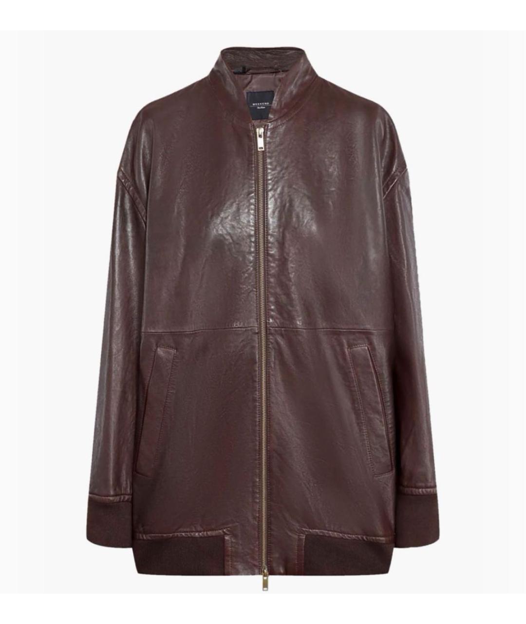 WEEKEND MAX MARA Коричневая кожаная куртка, фото 5