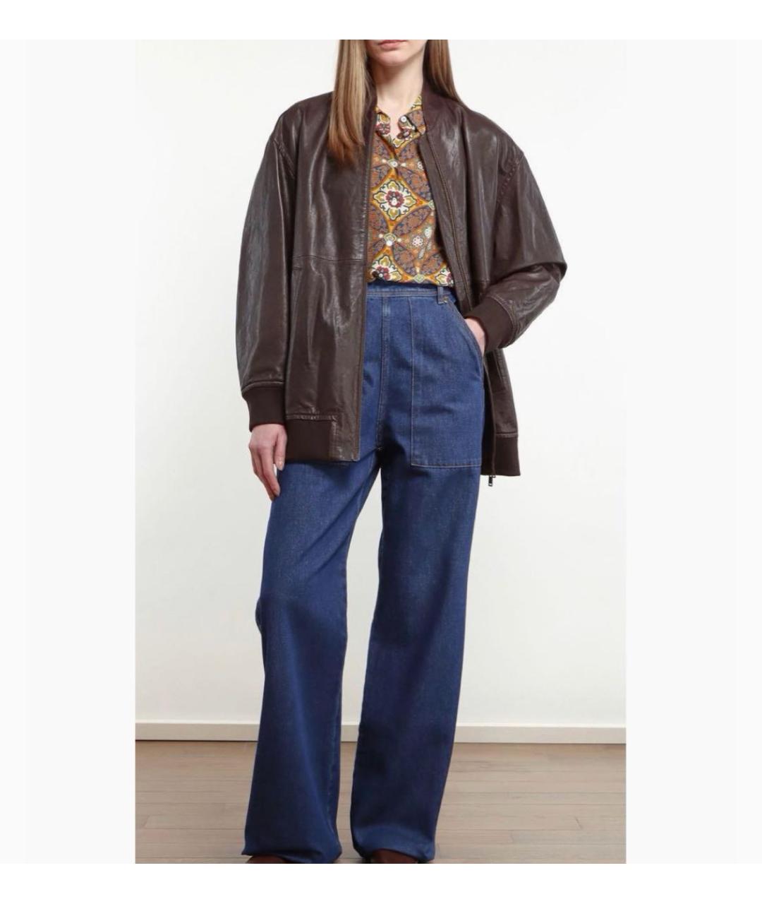WEEKEND MAX MARA Коричневая кожаная куртка, фото 4