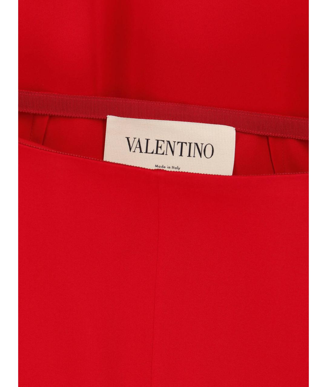 VALENTINO Красная шелковая юбка миди, фото 5