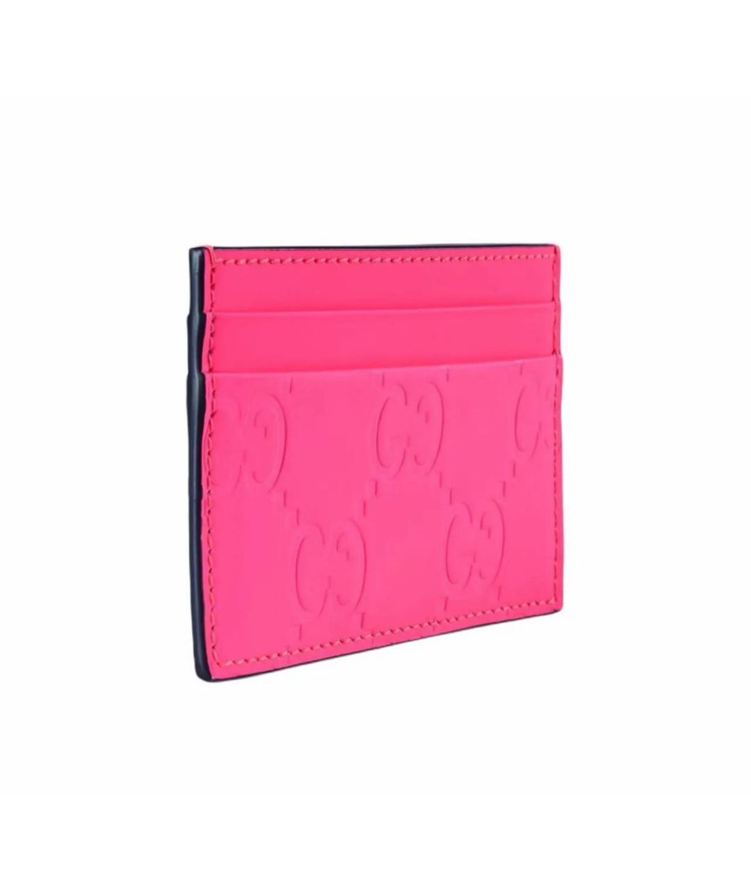 GUCCI Розовый кожаный кардхолдер, фото 3