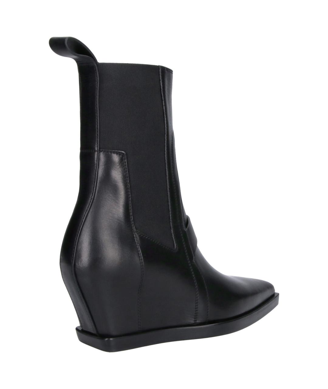 RICK OWENS Черные кожаные ботильоны, фото 4