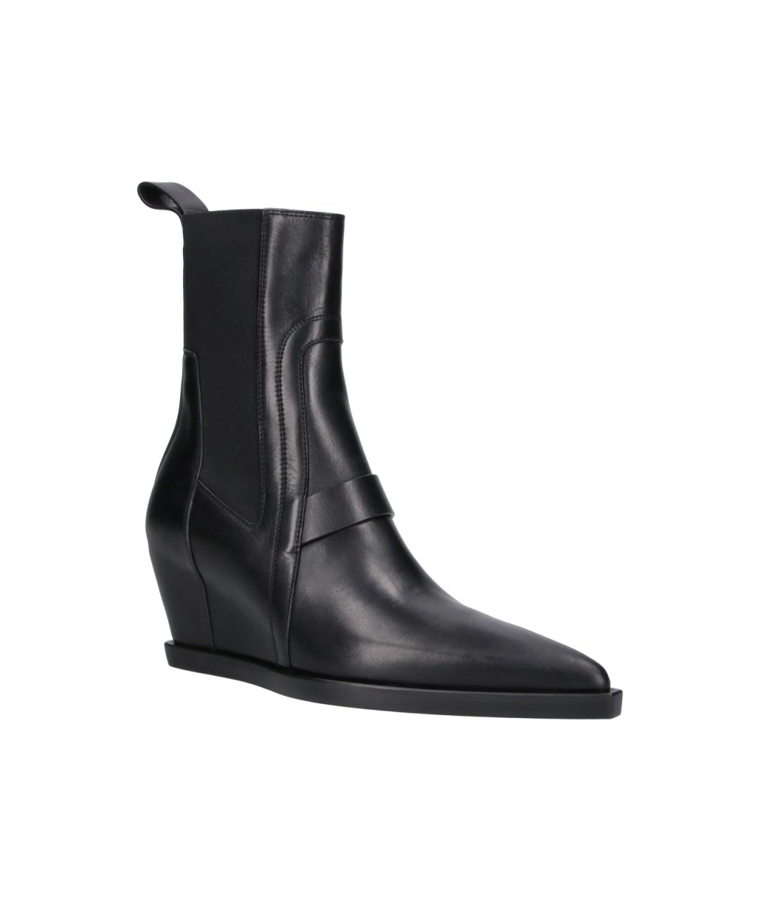 RICK OWENS Черные кожаные ботильоны, фото 2