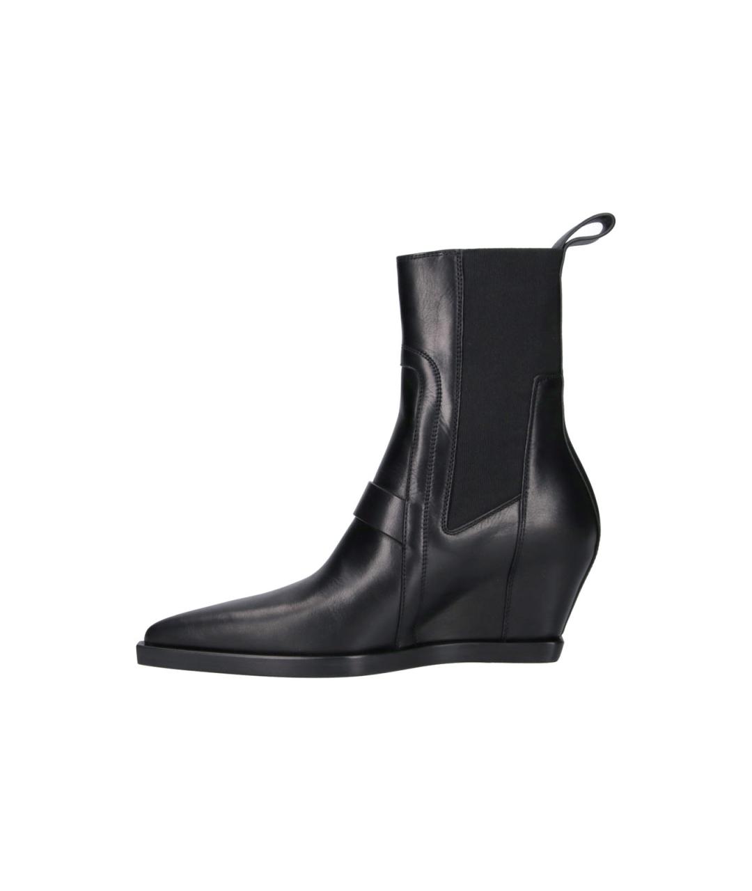 RICK OWENS Черные кожаные ботильоны, фото 3