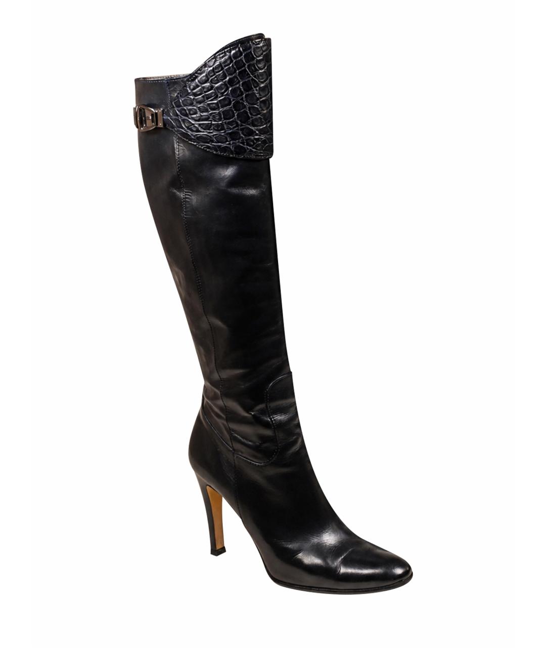 GUCCI Черные кожаные сапоги, фото 1