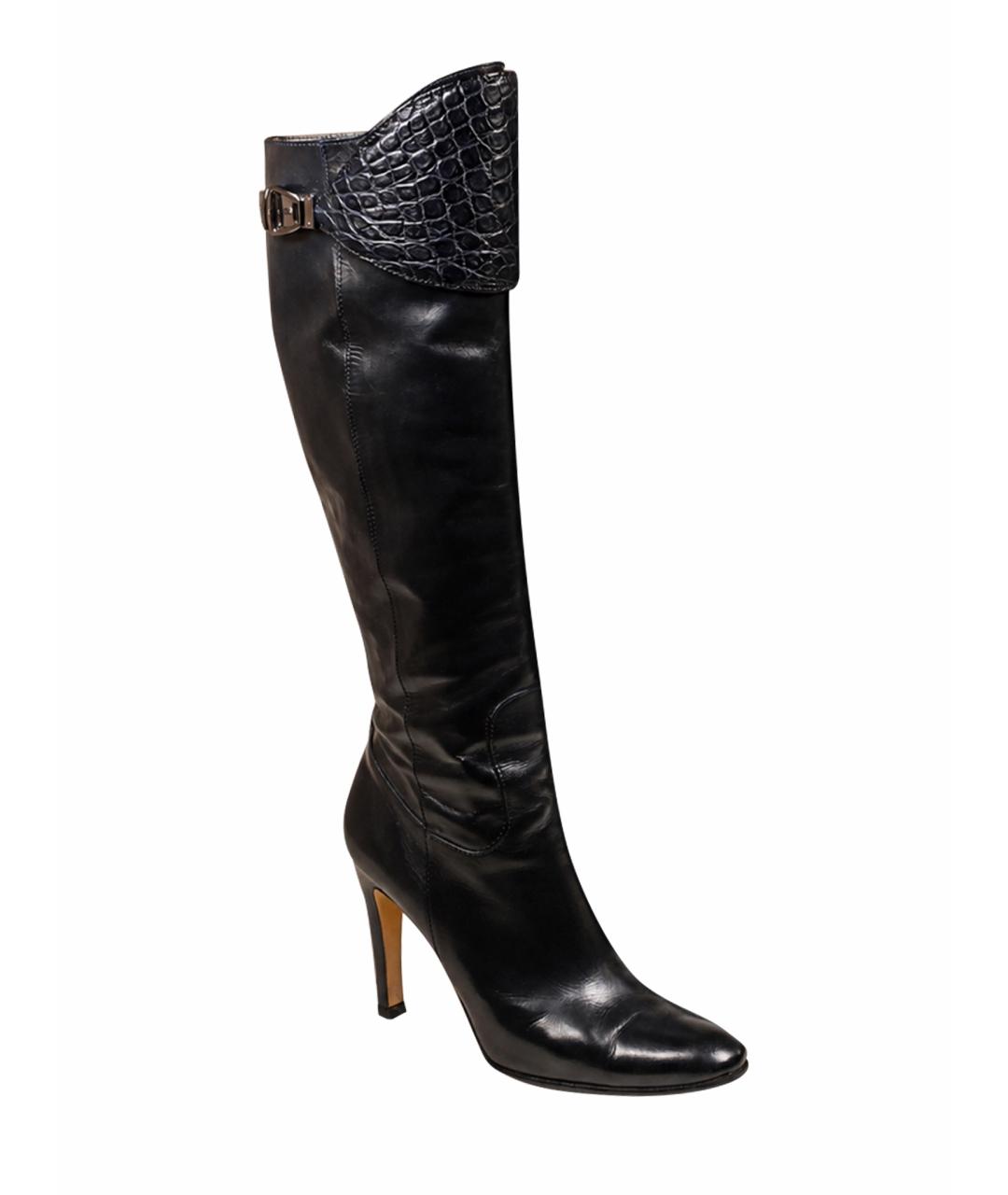 GUCCI Черные кожаные сапоги, фото 10