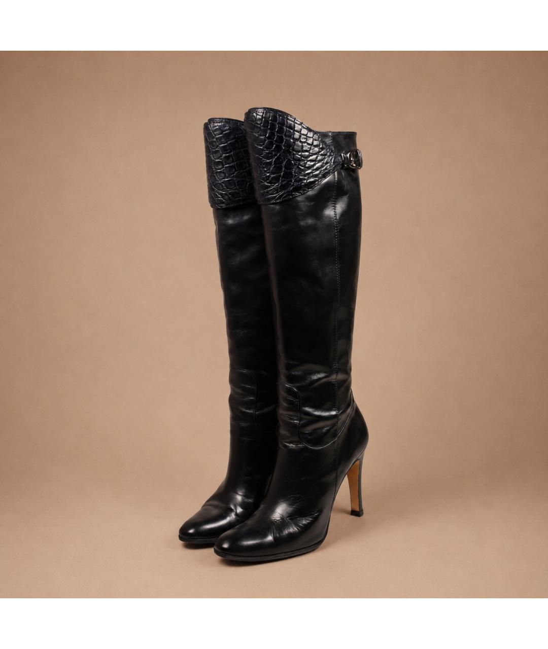 GUCCI Черные кожаные сапоги, фото 2