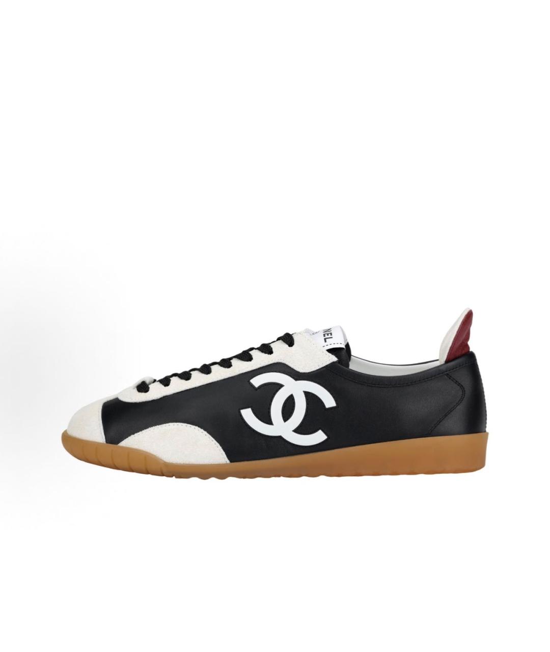 CHANEL Черные кожаные кеды, фото 6