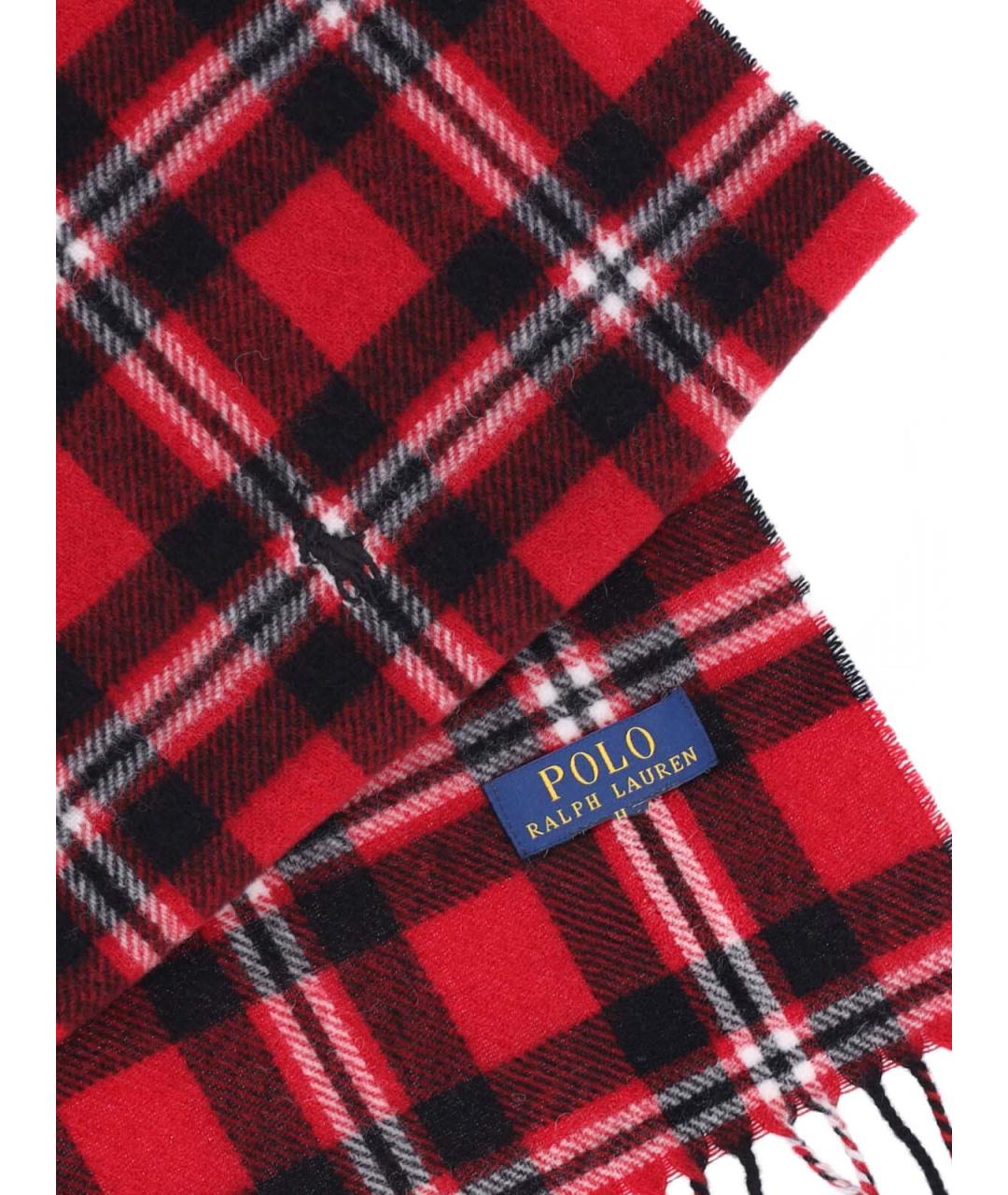 POLO RALPH LAUREN Красный шерстяной шарф, фото 3