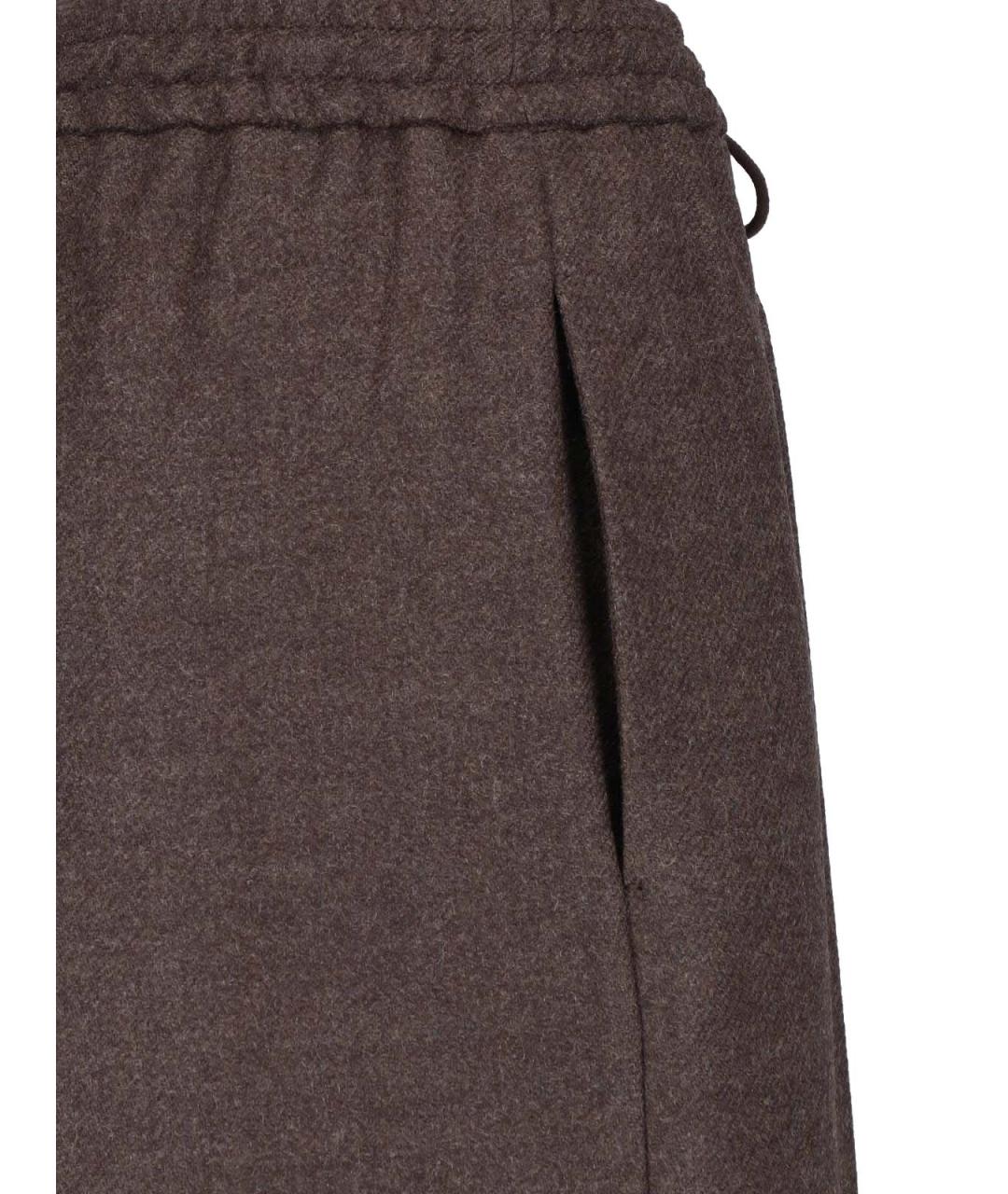 MAX MARA Коричневые шерстяные прямые брюки, фото 4