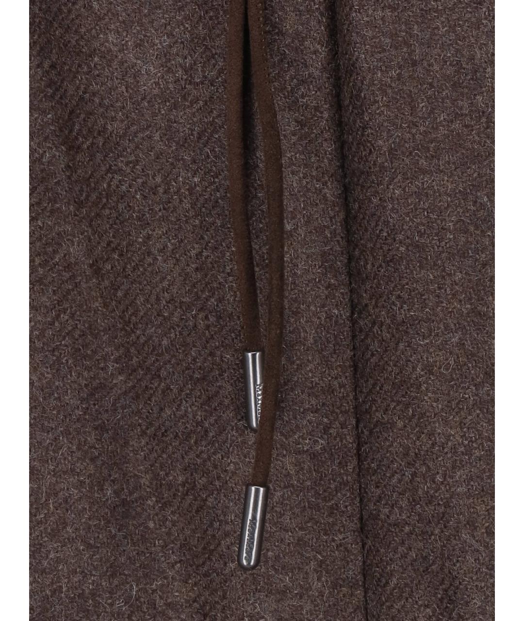 MAX MARA Коричневые шерстяные прямые брюки, фото 5