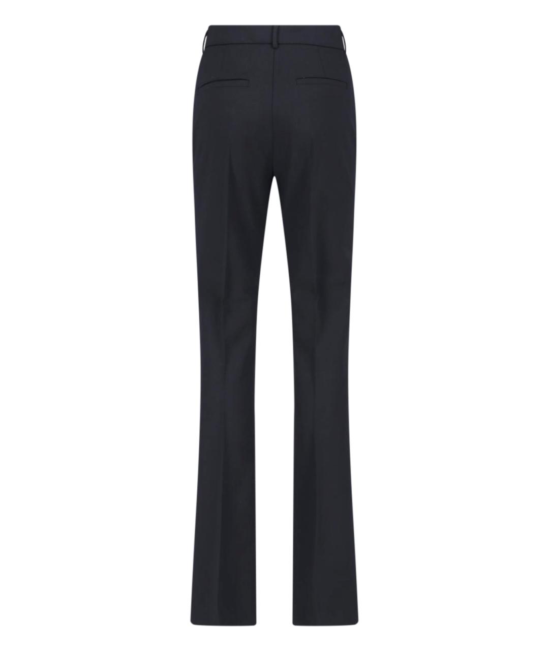 SPORTMAX Черные шерстяные прямые брюки, фото 2