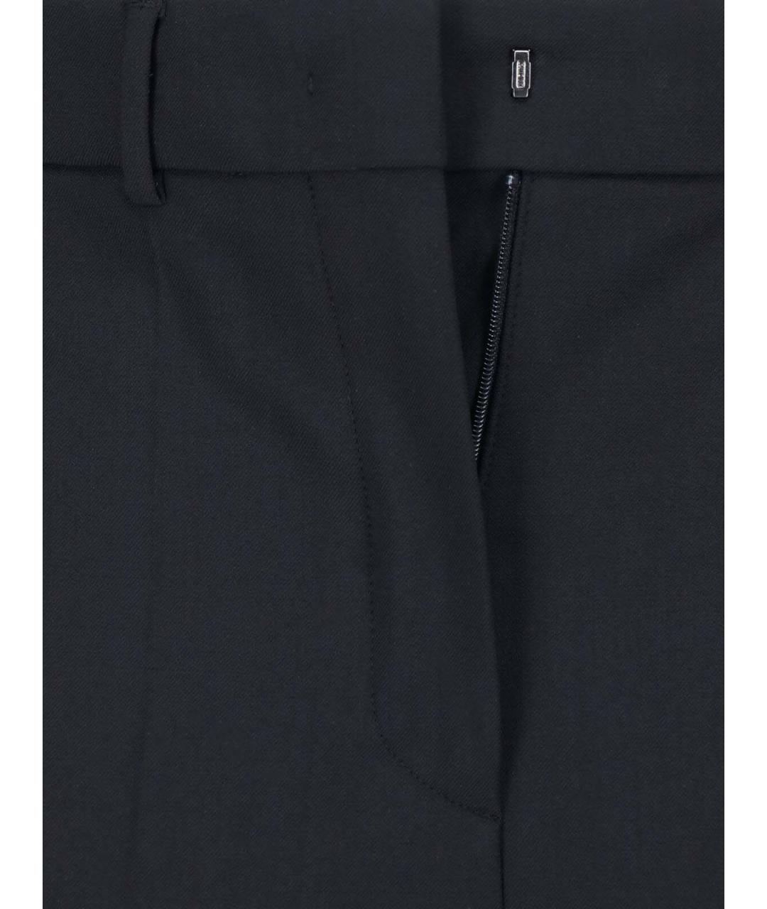 SPORTMAX Черные шерстяные прямые брюки, фото 5