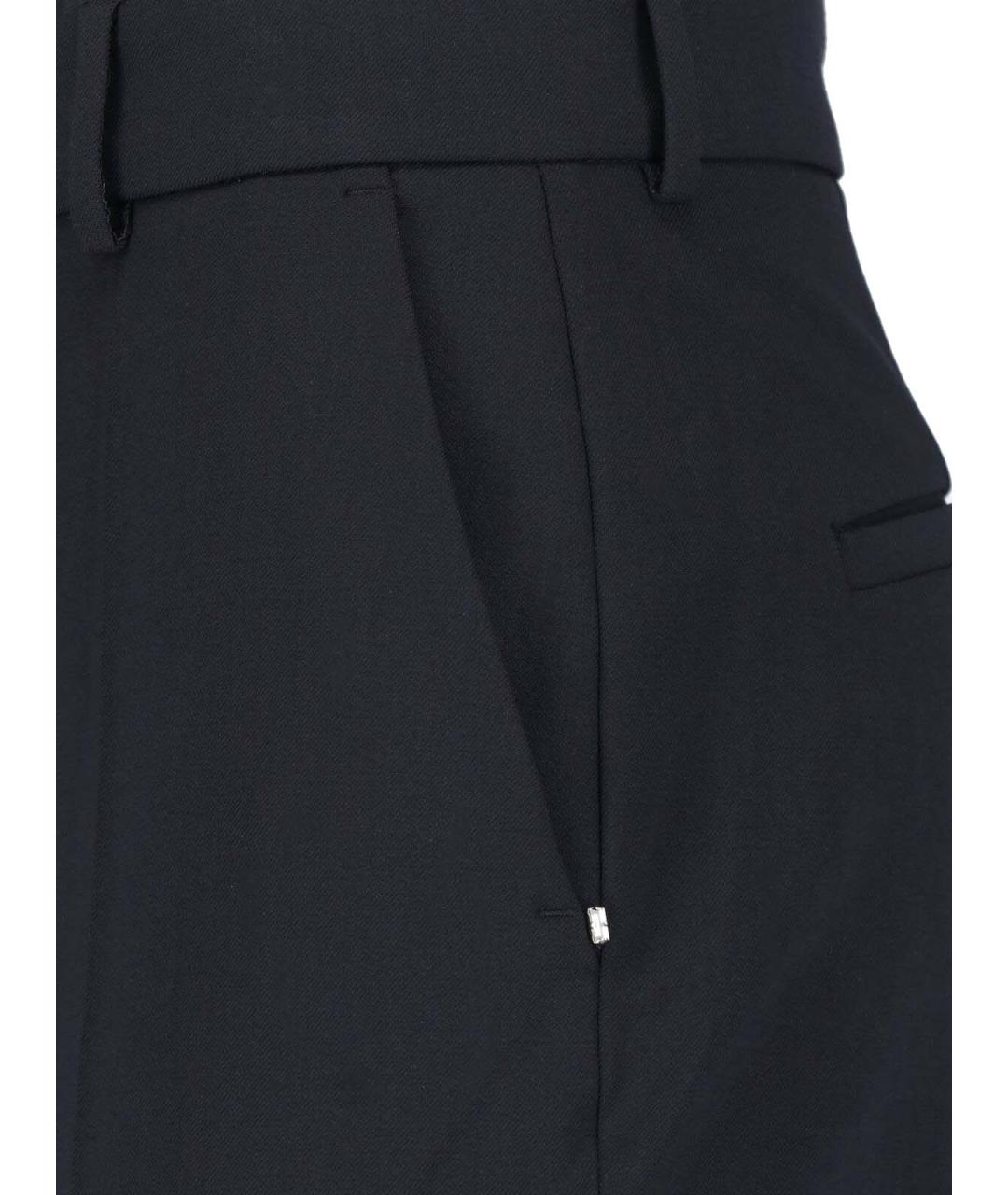 SPORTMAX Черные шерстяные прямые брюки, фото 4