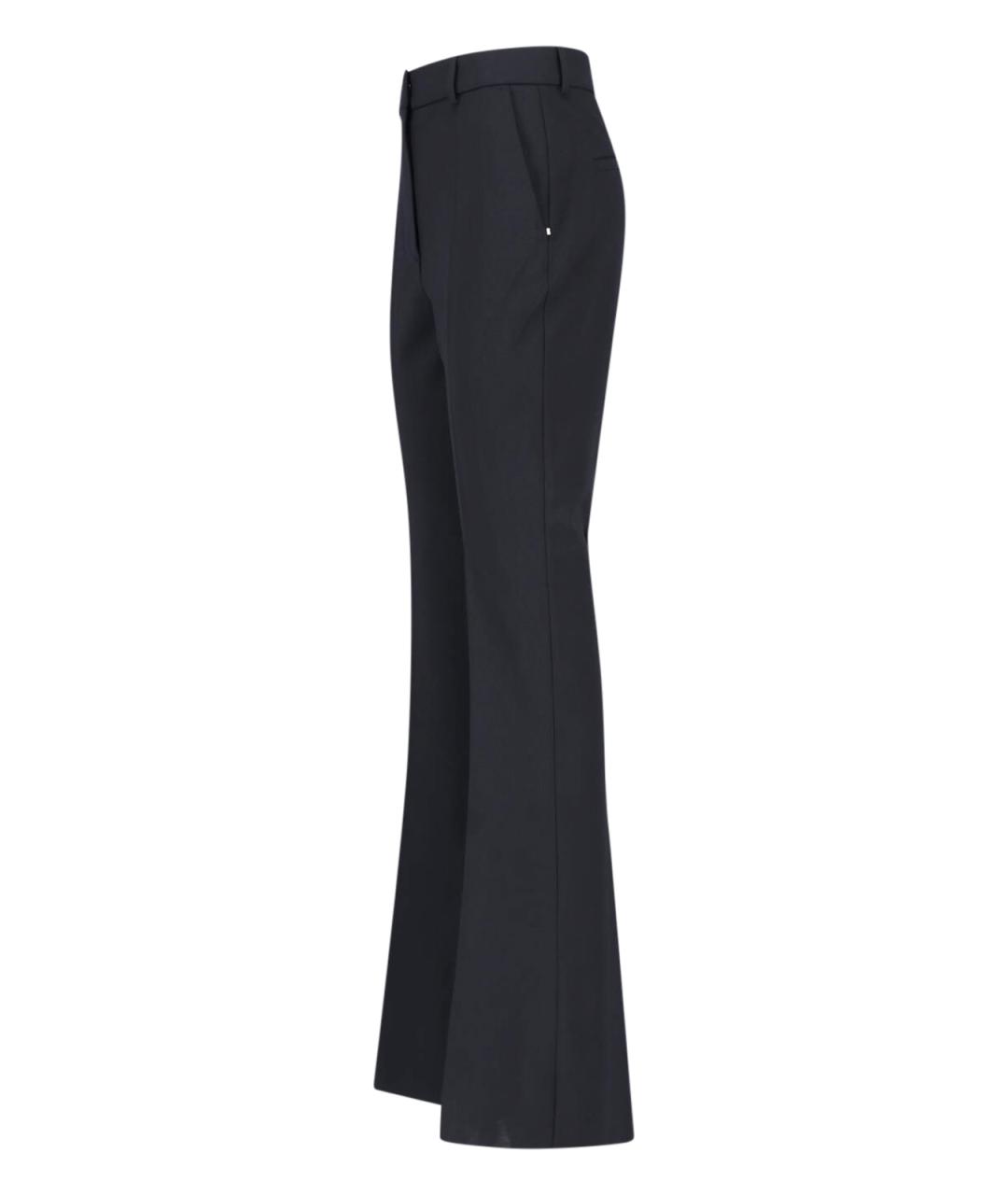 SPORTMAX Черные шерстяные прямые брюки, фото 3