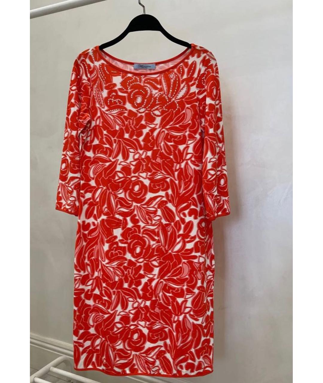 BLUMARINE Красное вискозное повседневное платье, фото 4
