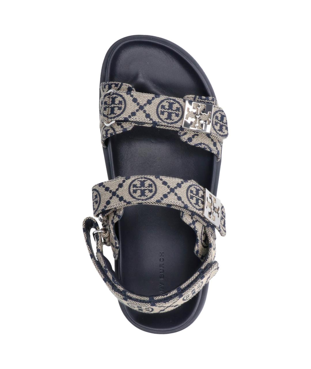 TORY BURCH Синие кожаные босоножки, фото 5