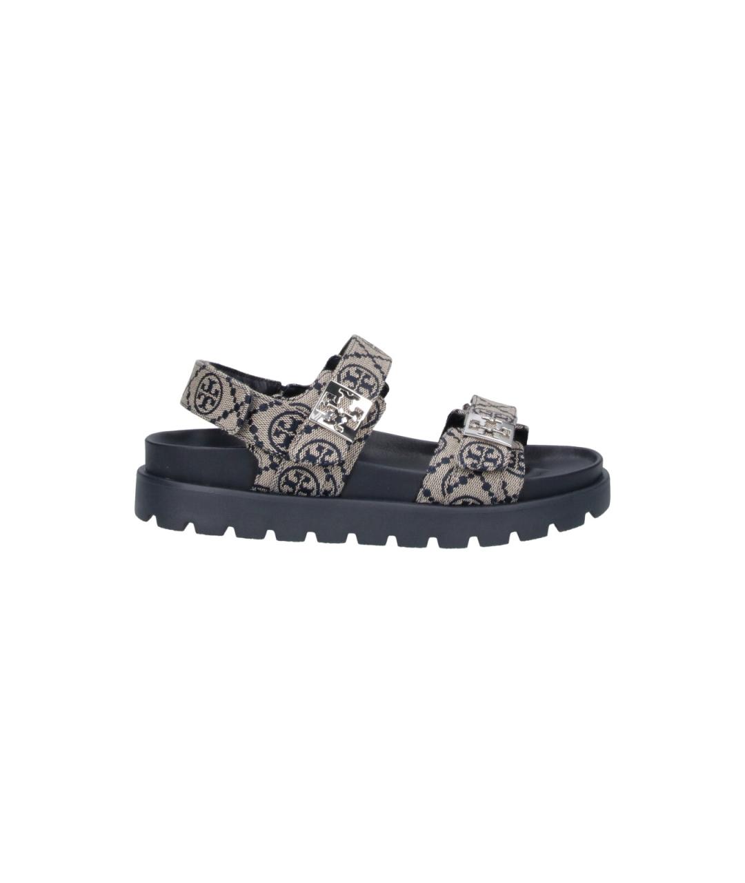 TORY BURCH Синие кожаные босоножки, фото 1