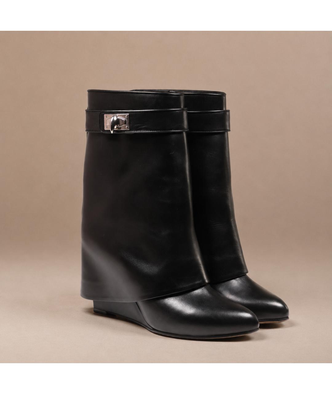 GIVENCHY Черные кожаные сапоги, фото 2
