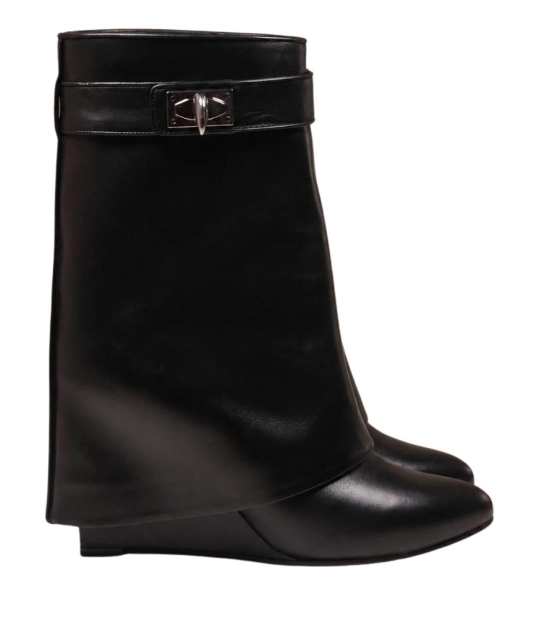 GIVENCHY Черные кожаные сапоги, фото 1
