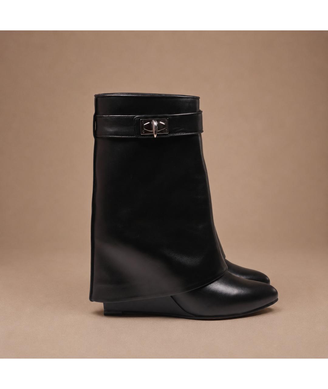 GIVENCHY Черные кожаные сапоги, фото 10