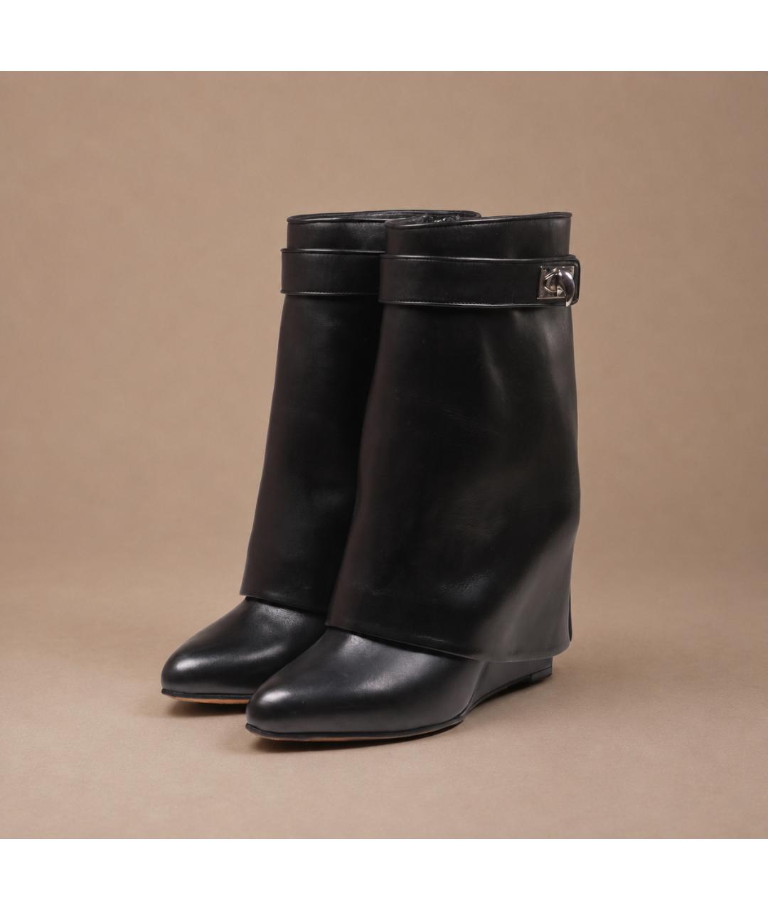 GIVENCHY Черные кожаные сапоги, фото 3