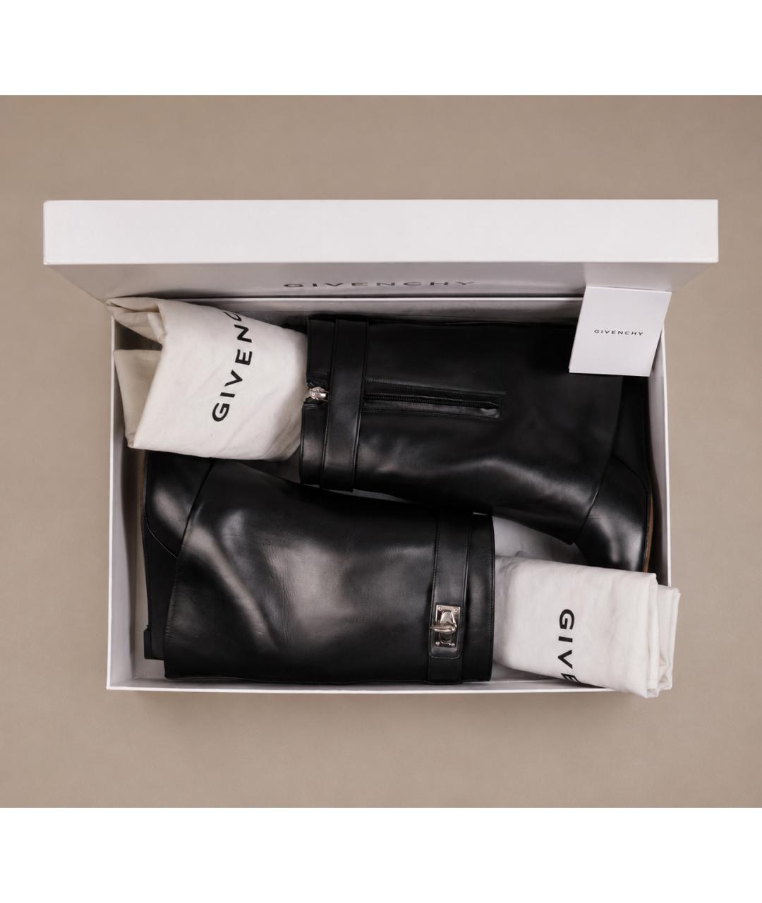 GIVENCHY Черные кожаные сапоги, фото 6
