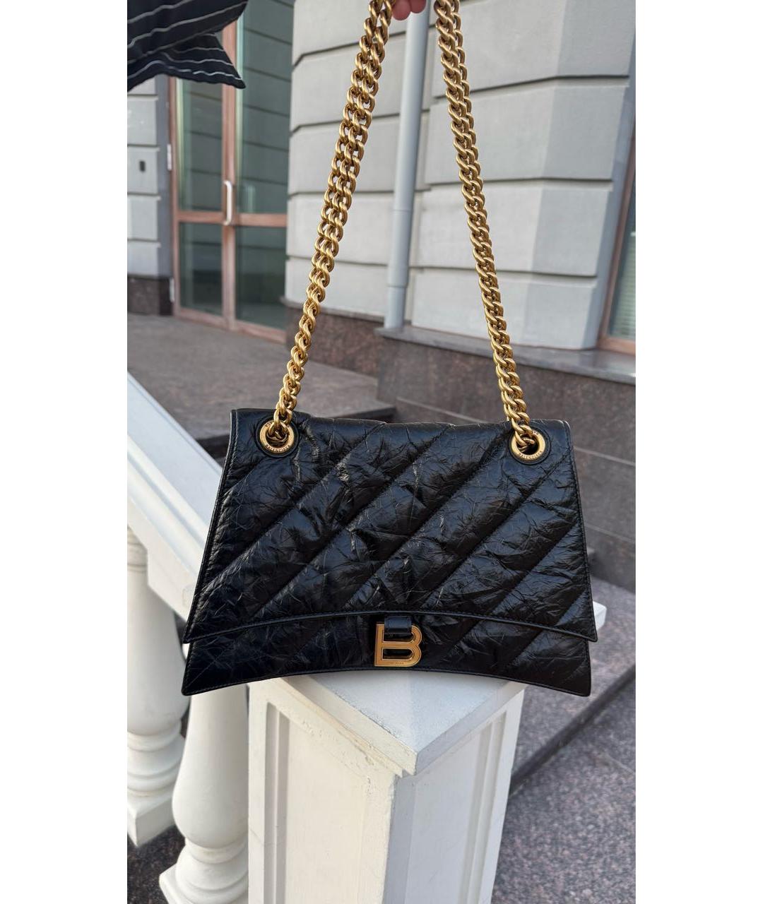 BALENCIAGA Черная кожаная сумка через плечо, фото 8