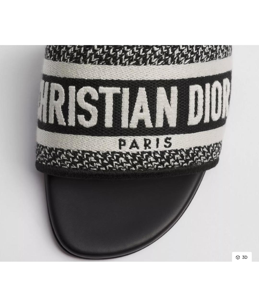 CHRISTIAN DIOR Черные шлепанцы, фото 2