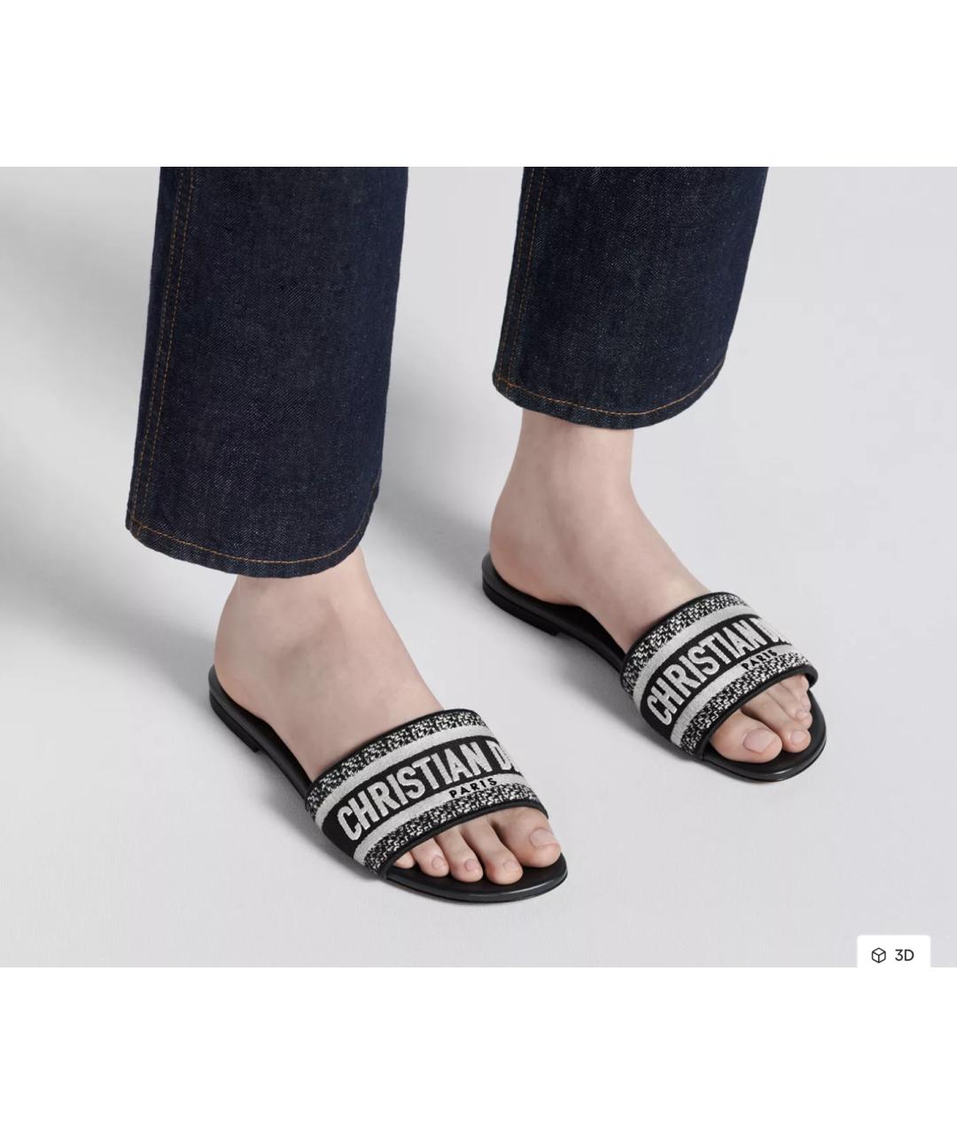CHRISTIAN DIOR Черные шлепанцы, фото 4