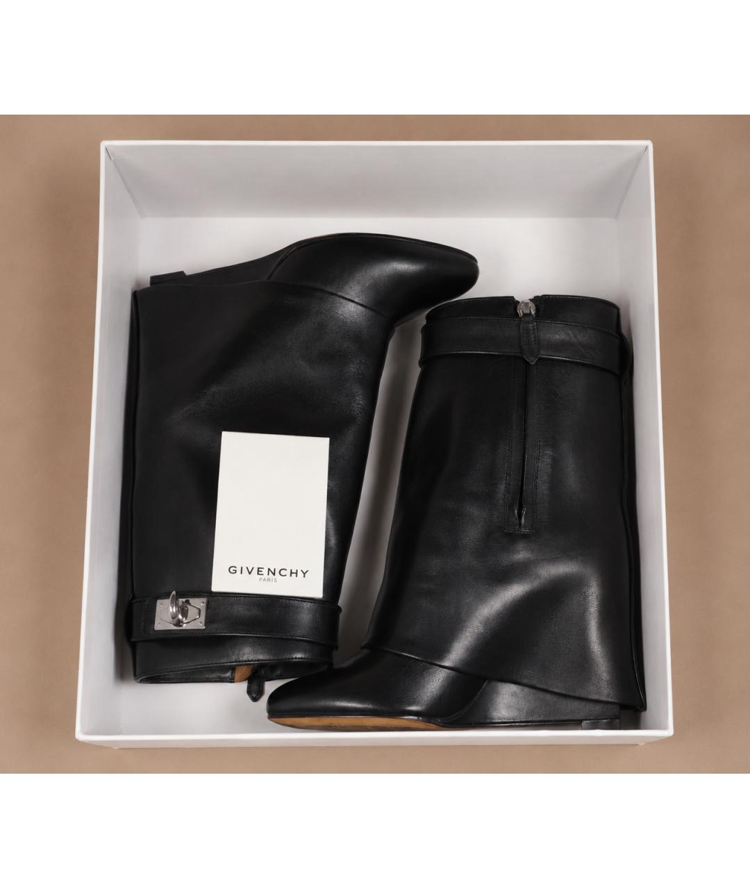 GIVENCHY Черные кожаные сапоги, фото 2