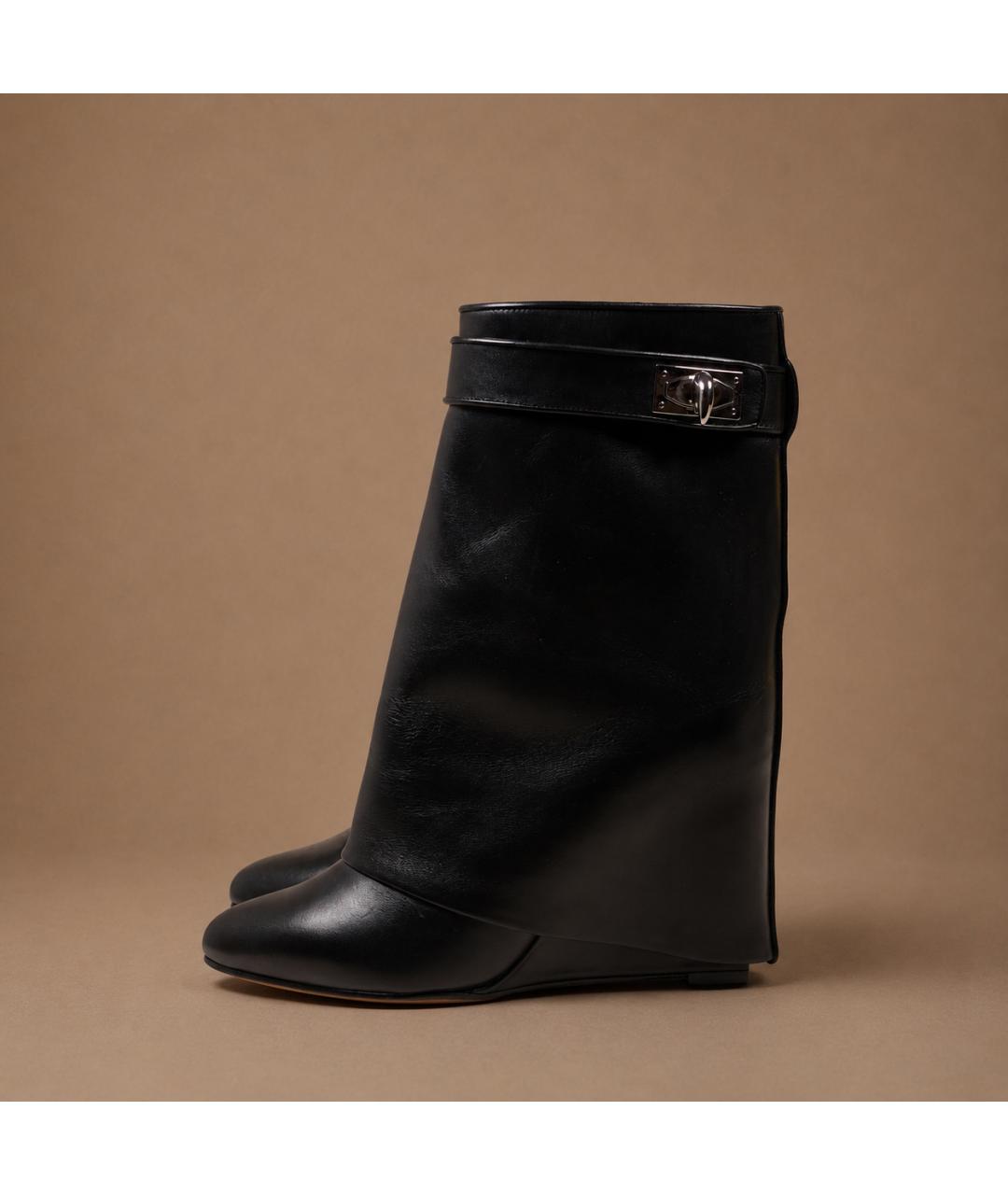 GIVENCHY Черные кожаные сапоги, фото 10