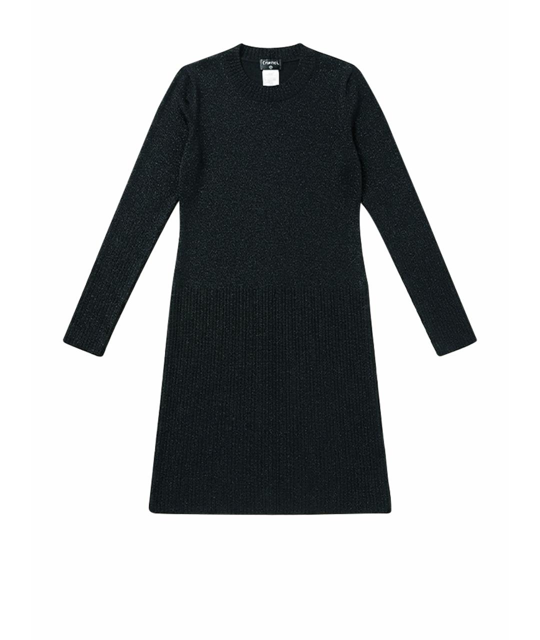 CHANEL Черное хлопко-эластановое коктейльное платье, фото 1
