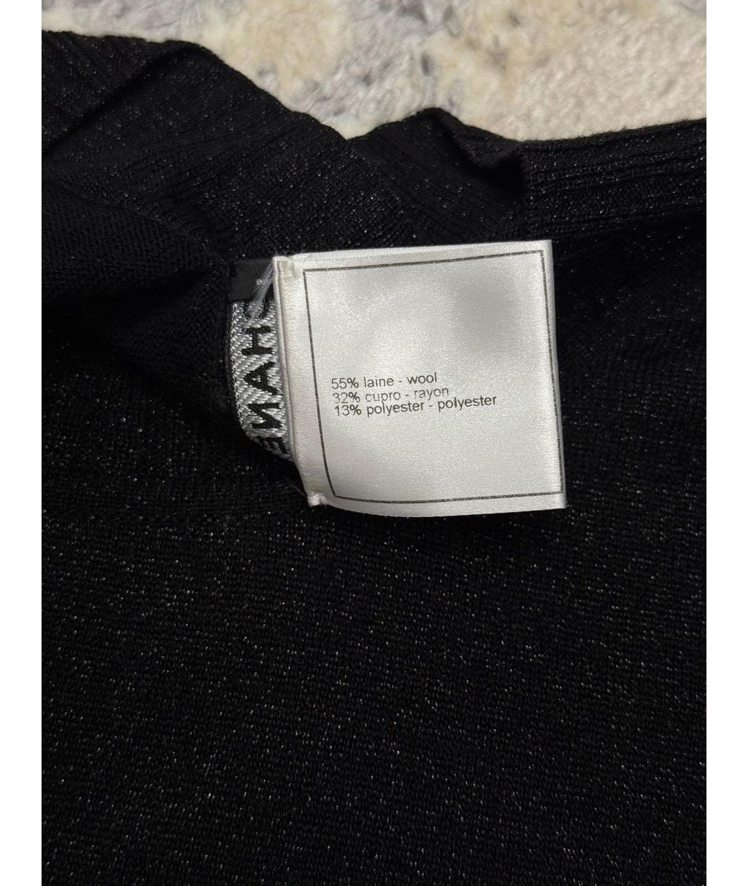 CHANEL Черное хлопко-эластановое коктейльное платье, фото 3