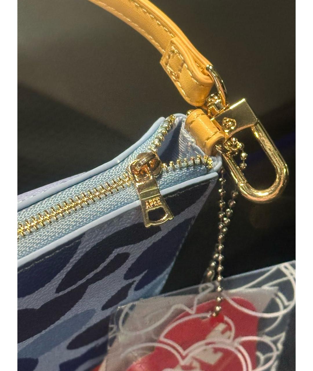 JUICY COUTURE Голубая сумка с короткими ручками из искусственной кожи, фото 5