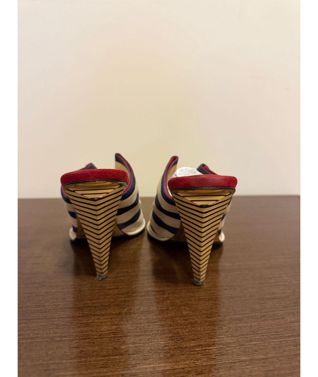 FENDI Мульти текстильные босоножки, фото 4