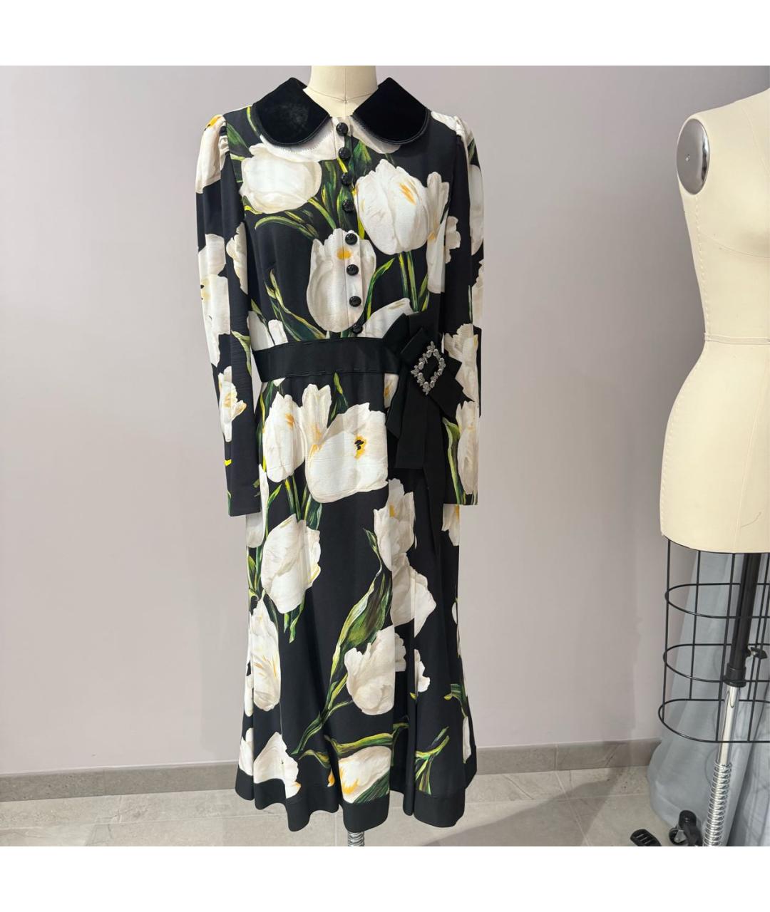 DOLCE&GABBANA Мульти креповое платье, фото 7