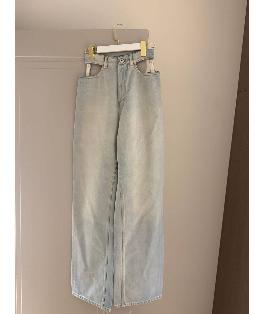MAISON MARGIELA Голубые хлопковые прямые джинсы, фото 9