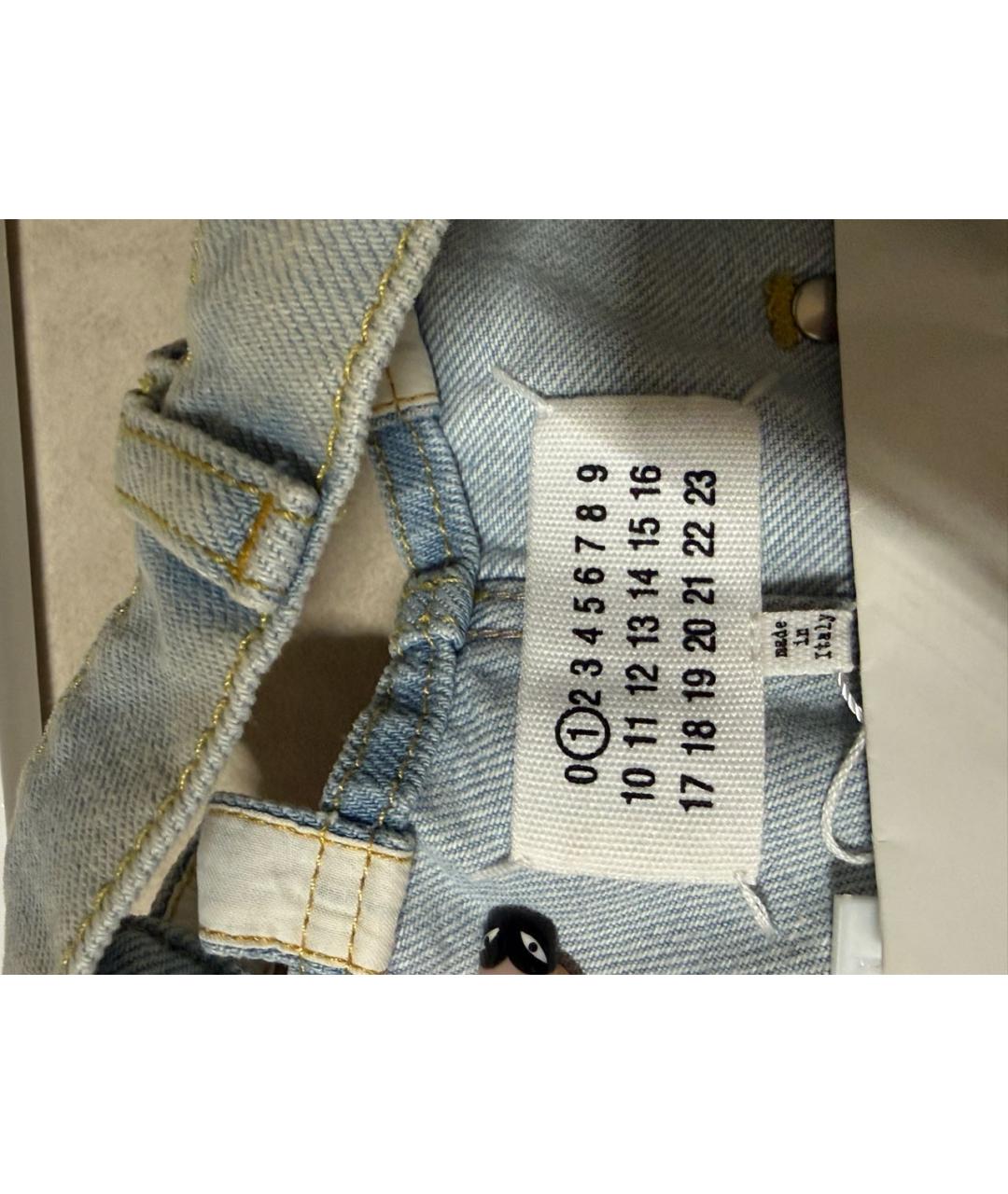 MAISON MARGIELA Голубые хлопковые прямые джинсы, фото 7