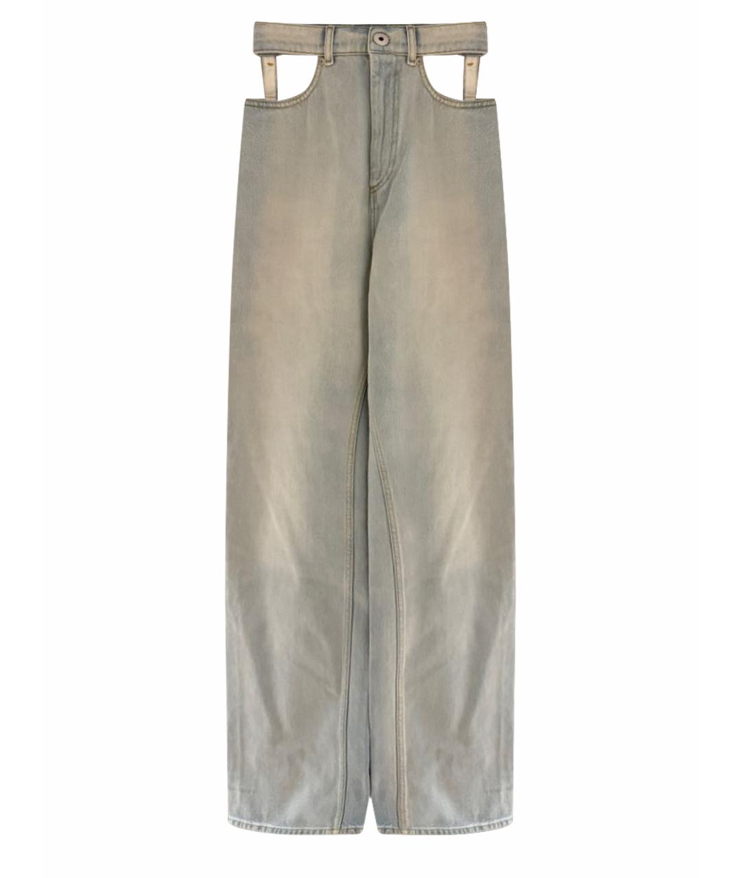 MAISON MARGIELA Голубые хлопковые прямые джинсы, фото 1