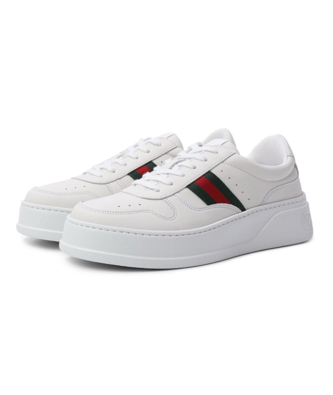 GUCCI Белые кожаные кеды, фото 2
