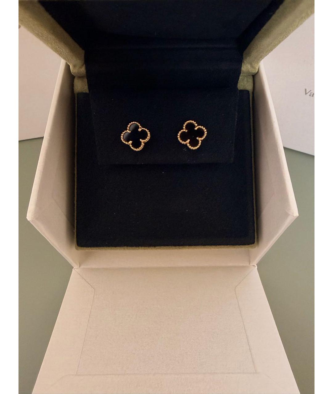 VAN CLEEF & ARPELS Черные серьги из желтого золота, фото 9