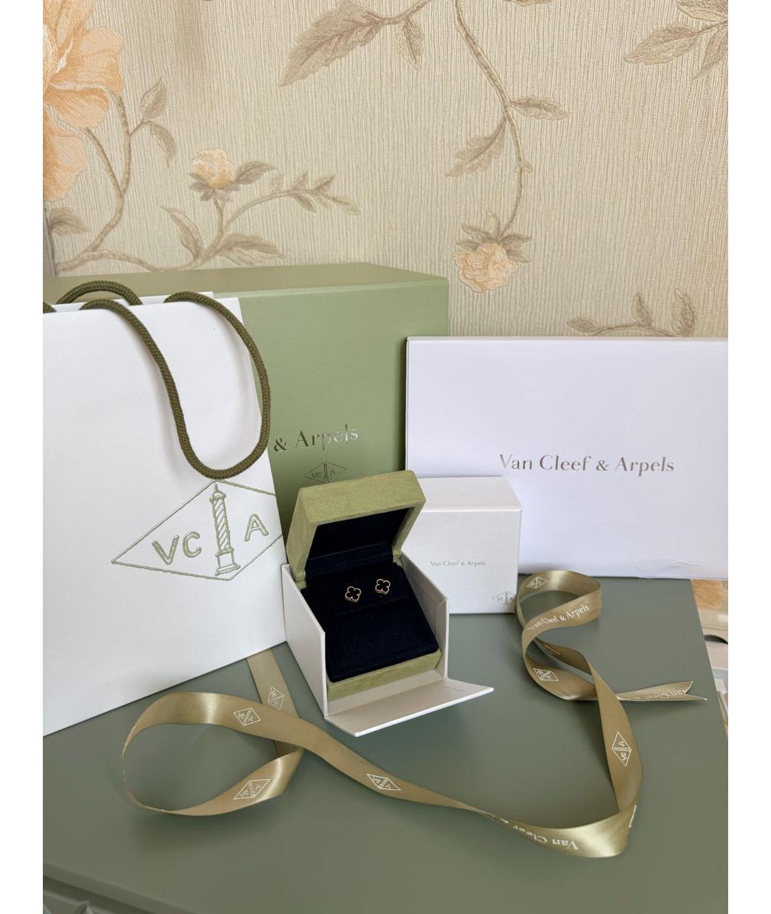 VAN CLEEF & ARPELS Черные серьги из желтого золота, фото 7