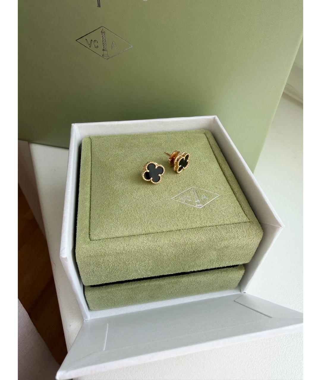 VAN CLEEF & ARPELS Черные серьги из желтого золота, фото 8