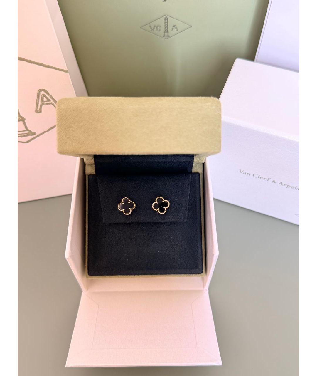 VAN CLEEF & ARPELS Черные серьги из желтого золота, фото 3